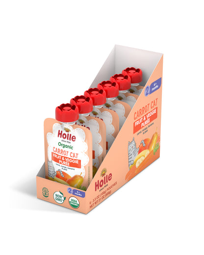 Picture of Holle Organic Carrot, Mango, Banana, & Pear Baby Food - Box of 6