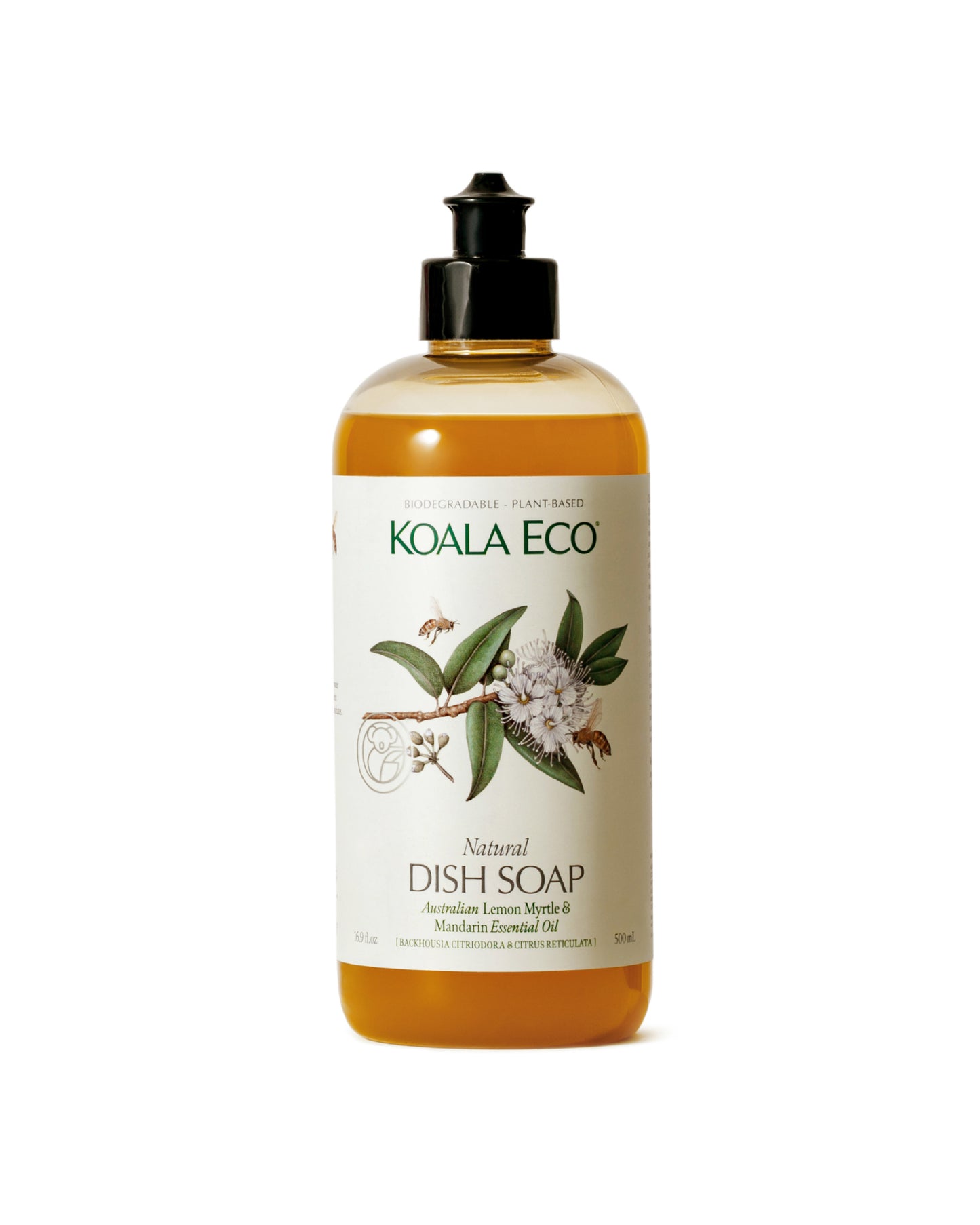 The front of Koala Eco Lemon Myrtle & Mandarin Dish Soap