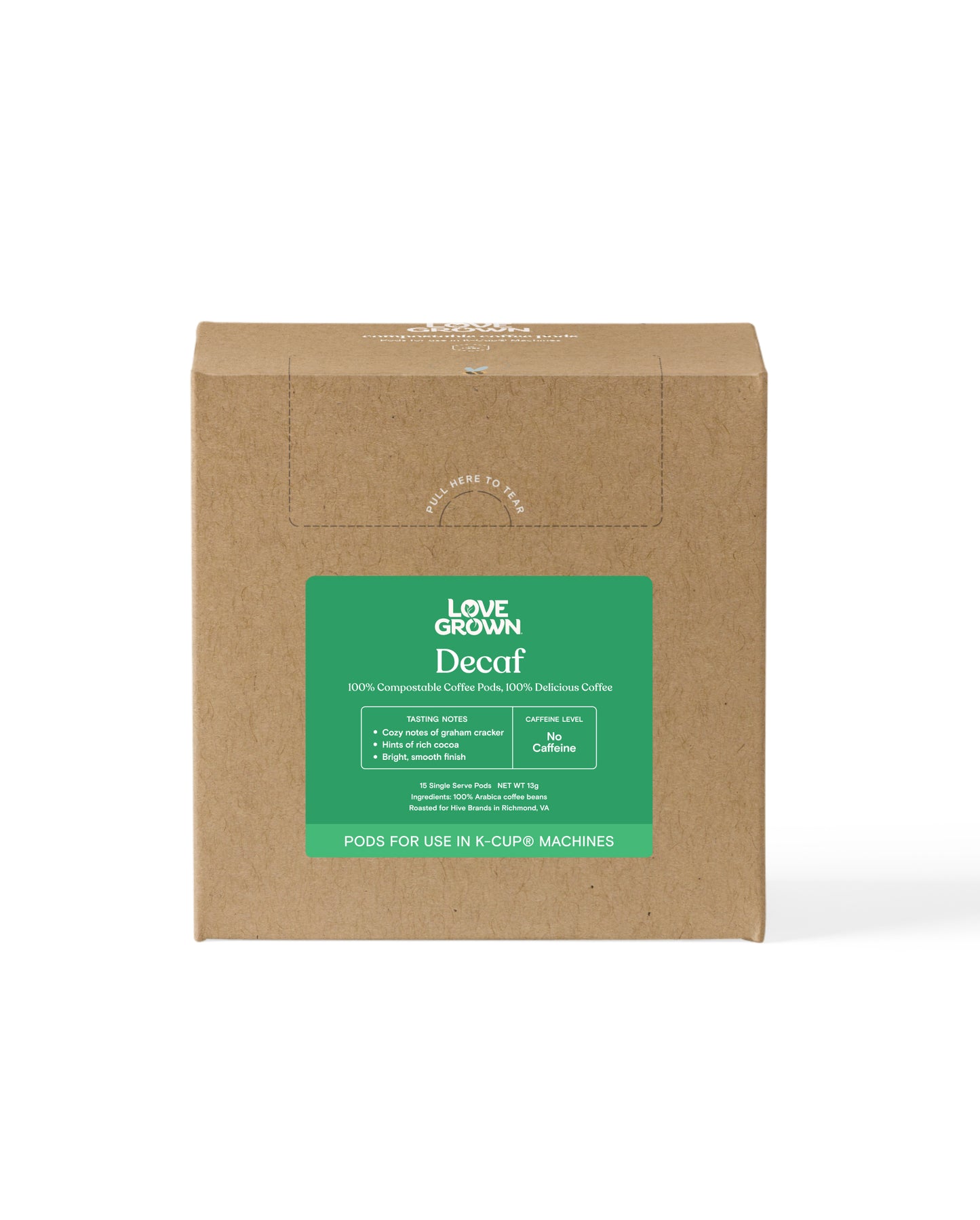 Love Grown Compostable Coffee Pods for Keurig® Machines -  Box of 15