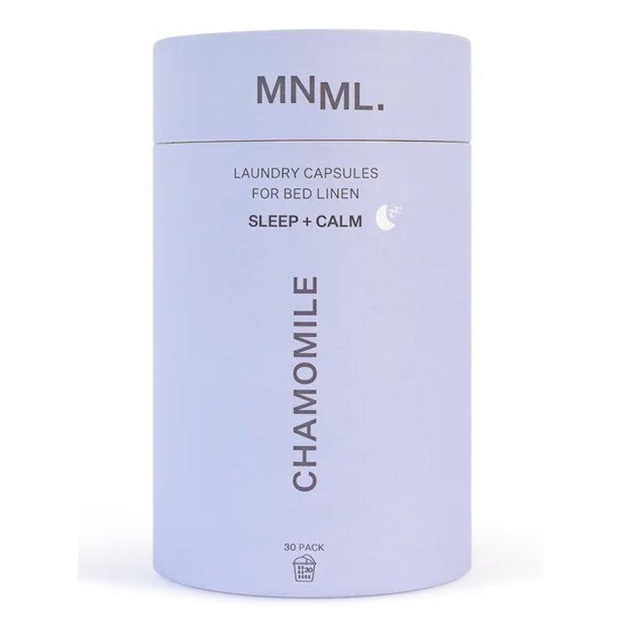 The front of MNML Sleep + Calm Chamomile Laundry Capsules