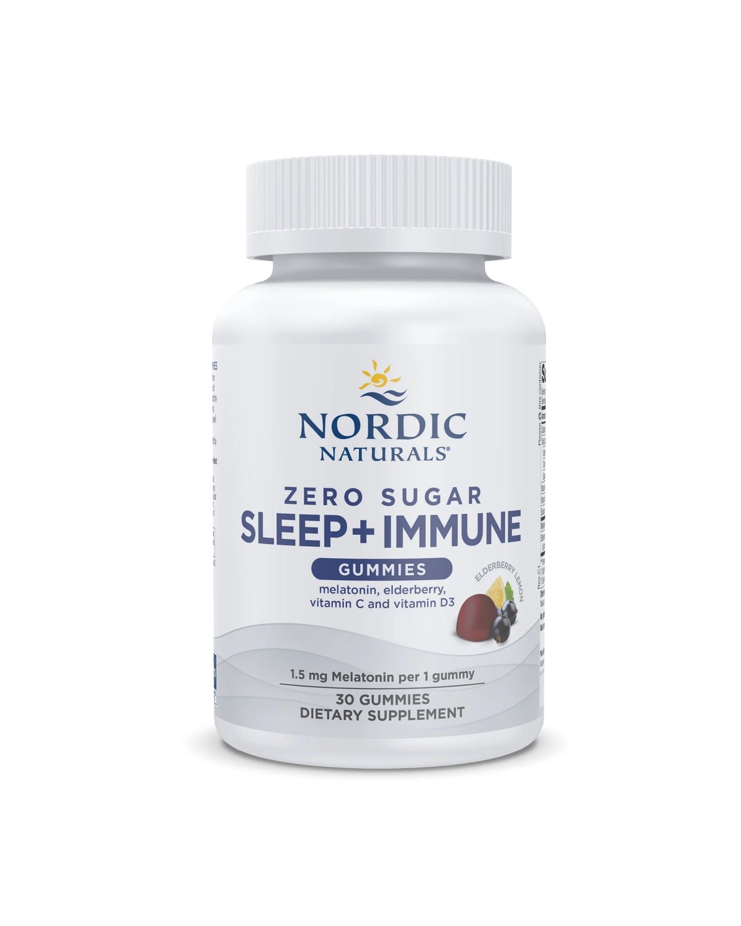 The front of Nordic Naturals Zero Sugar Sleep + Immune Gummies