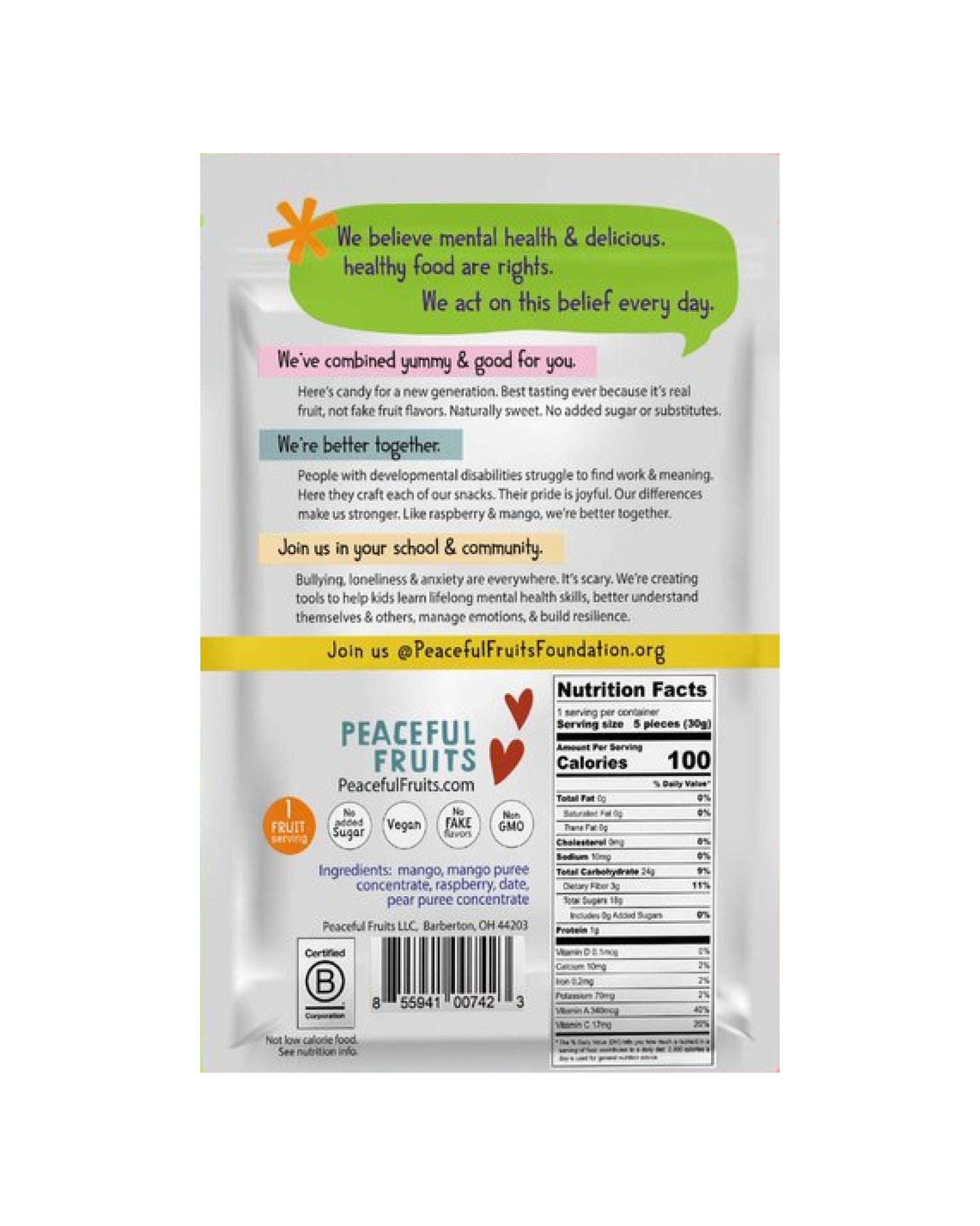 Raspberry & Mango Peel-n-Eat Fruit Stickers - 6 pack