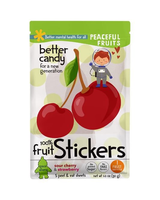 Strawberry & Sour Cherry Peel-n-Eat Fruit Stickers - 6 pack