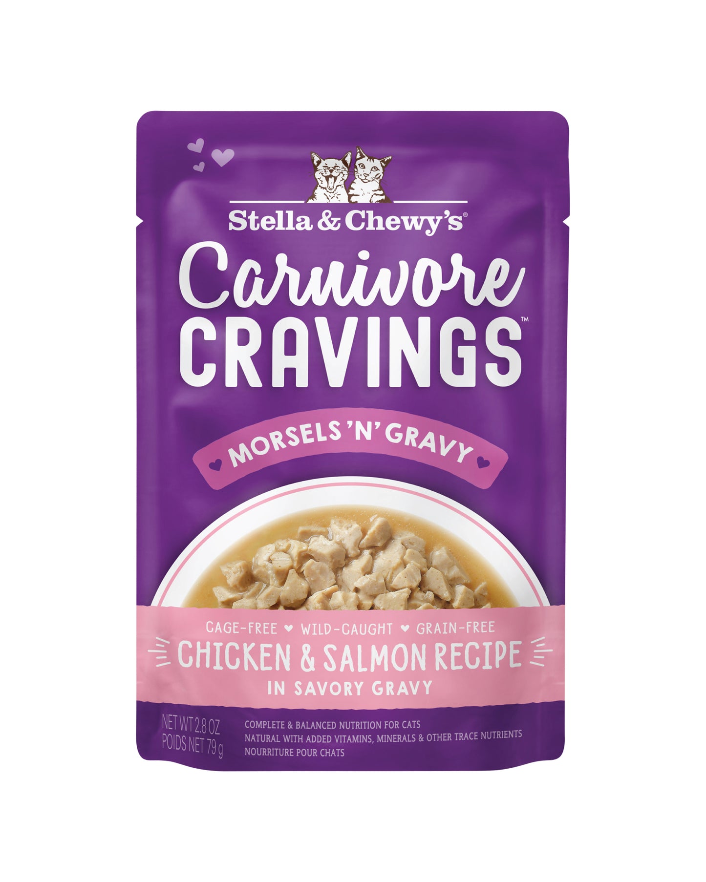 Carnivore Cravings Chicken and Salmon Shredded Cat Food - Pack of 24