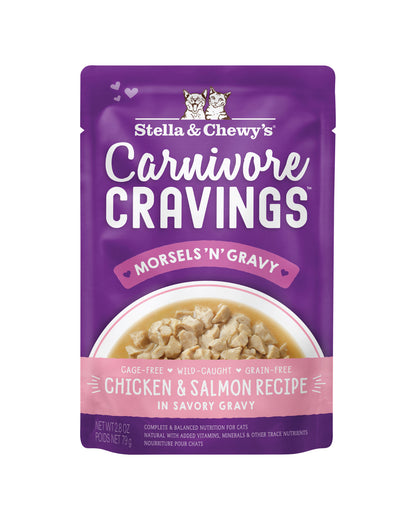 Carnivore Cravings Chicken and Salmon Shredded Cat Food - Pack of 24