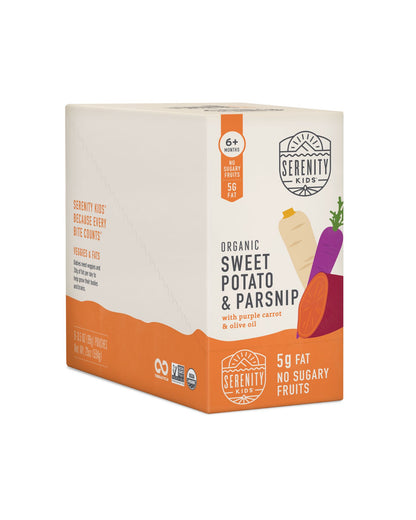 Organic Sweet Potato, Parsnip and Purple Carrot  - Box of 6