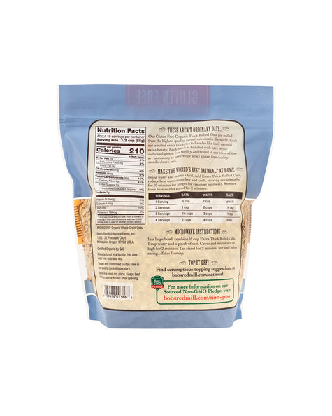 Organic Thick Rolled Oats Gluten Free