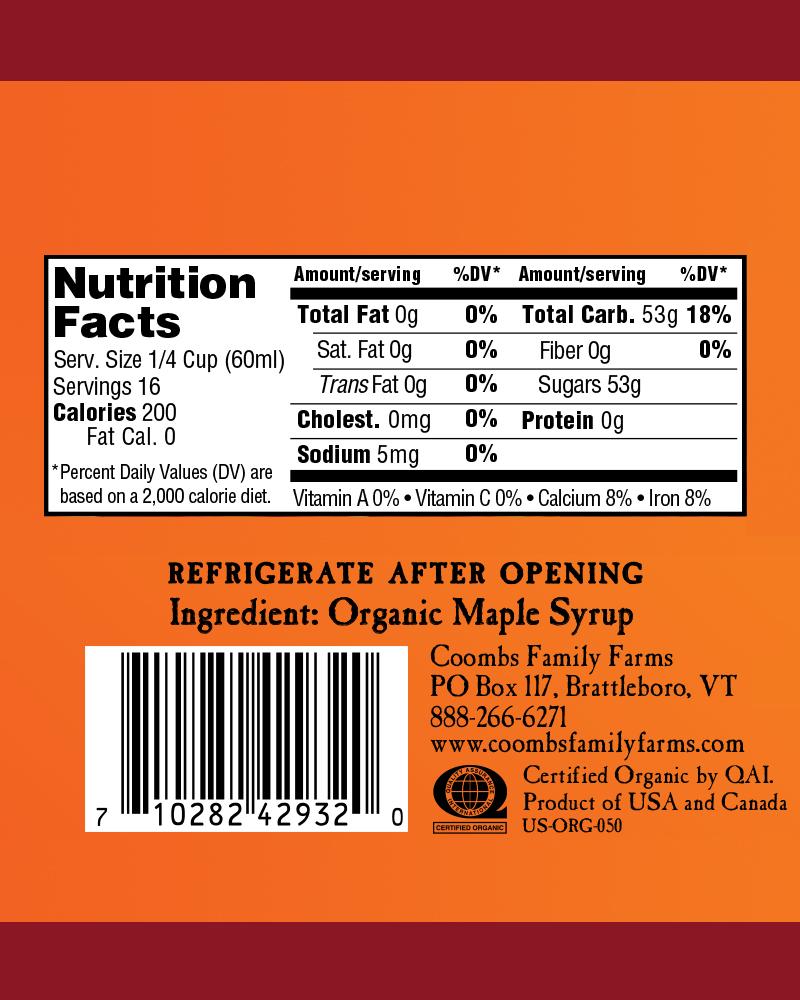 Certified Organic Maple Syrup: Dark Color and Robust Taste