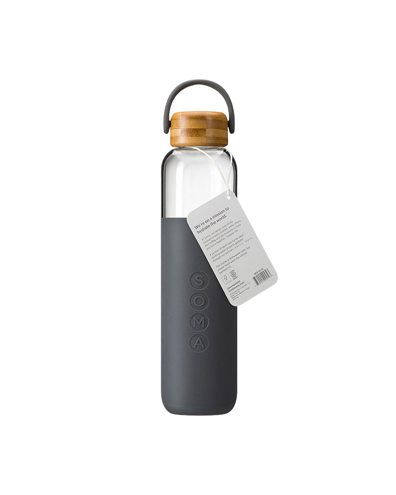 Soma 25-Ounce Glass Water Bottle Grey