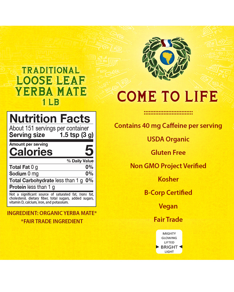 Yerba Mate Loose Leaf Tea, Organic & Fair Trade