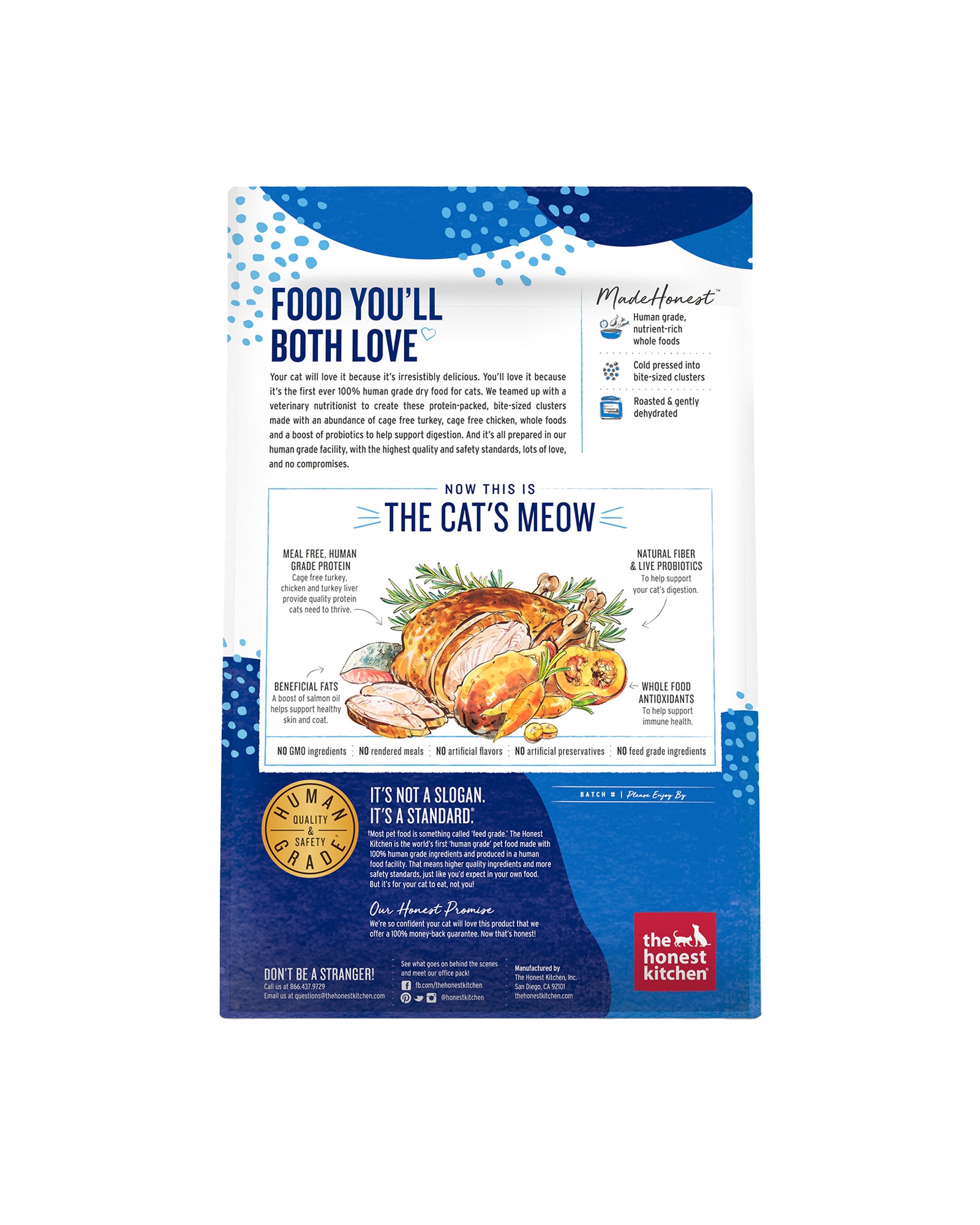 Grain Free Turkey Chicken Clusters Dry Cat Food Hive Brands