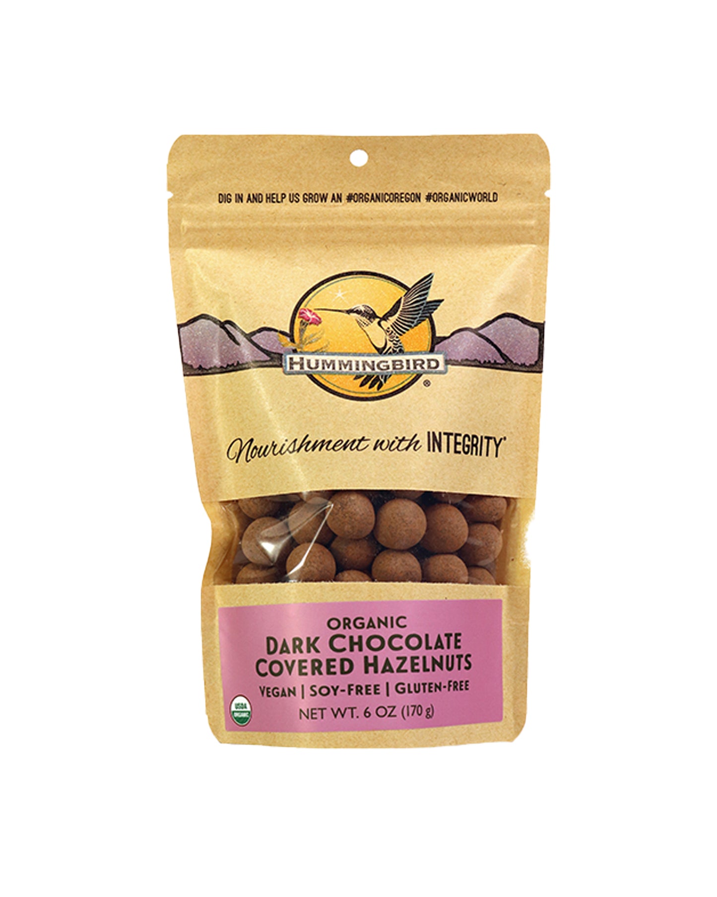 Dark Chocolate Covered Organic Hazelnuts