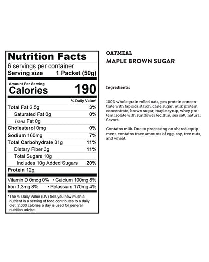 Maple Brown Sugar Protein-Packed Instant Oatmeal
