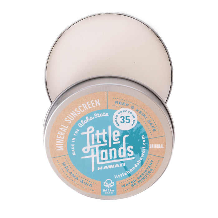The front of Little Hands Hawaii Face and Body Sunscreen SPF 35