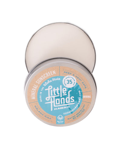 The front of Little Hands Hawaii Face and Body Sunscreen SPF 35