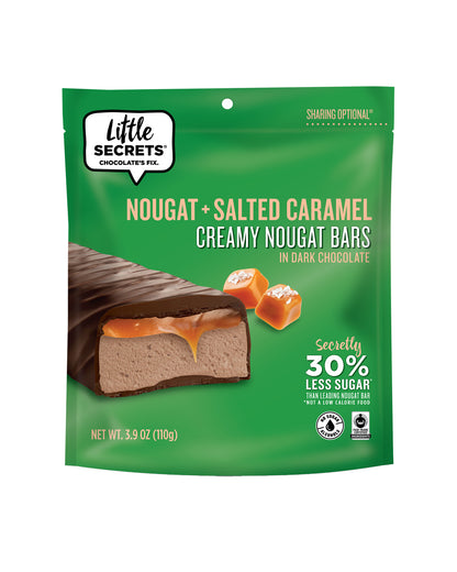 Dark Chocolate & Salted Caramel Nougat Bars - Bag of 5