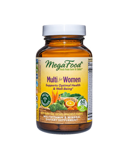 The front of MegaFood Multi for Women Tablets