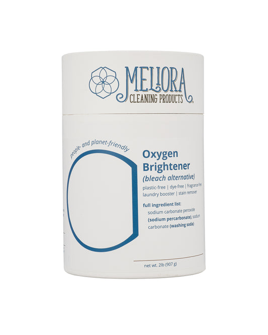 The front of Meliora Oxygen Brightener Bleach Alternative