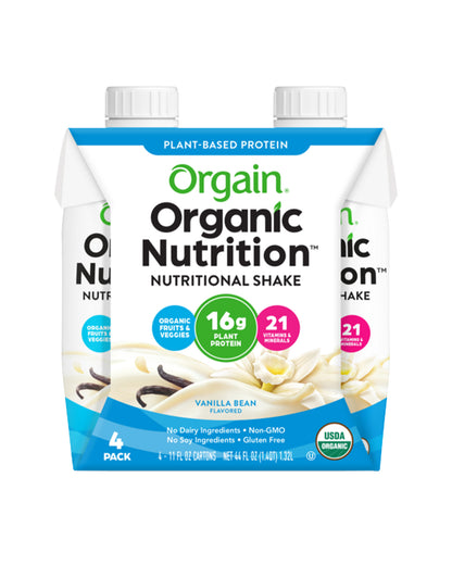 Vanilla Bean Organic Plant Based Nutrition Shake - 4 Pack