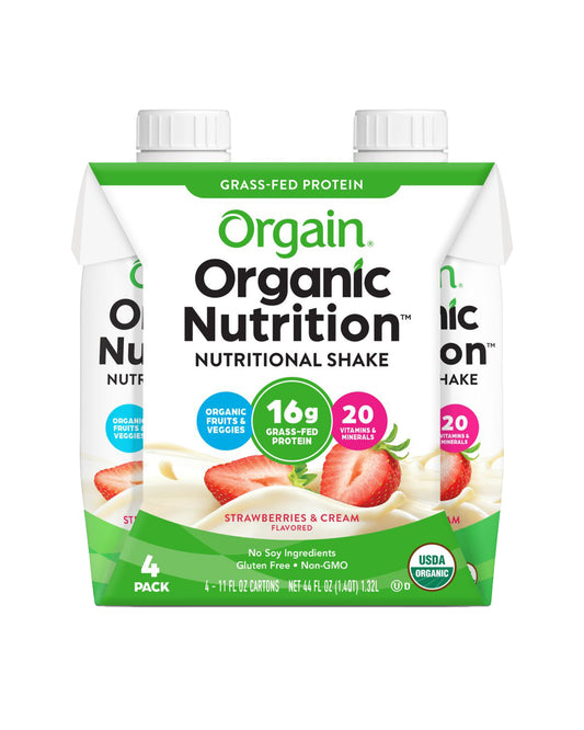 Strawberries & Cream Organic Nutrition Shake - 4 Pack