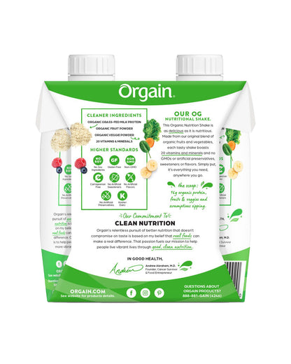 Vanilla Bean Organic Nutrition Shake - 4 Pack