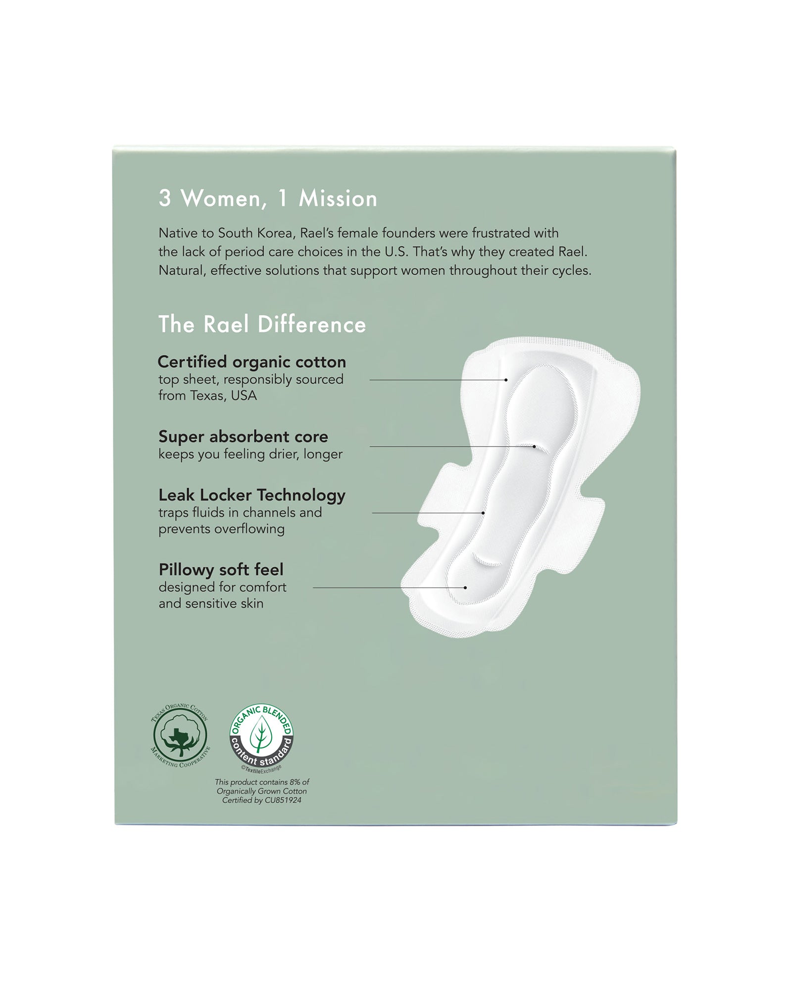 Rael LARGE Organic Cotton Pads 3-Pack  One-Stop Period Shop – One Stop  Period Store