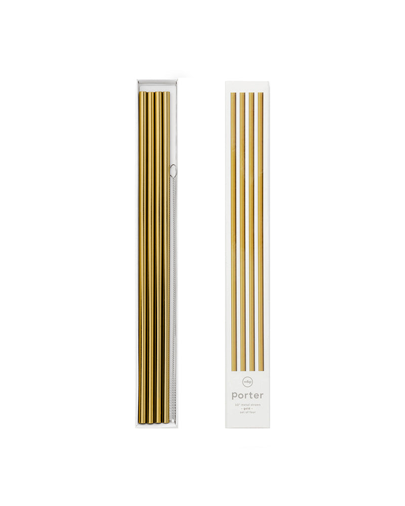 The back of W&P Porter Metal Straws - Gold