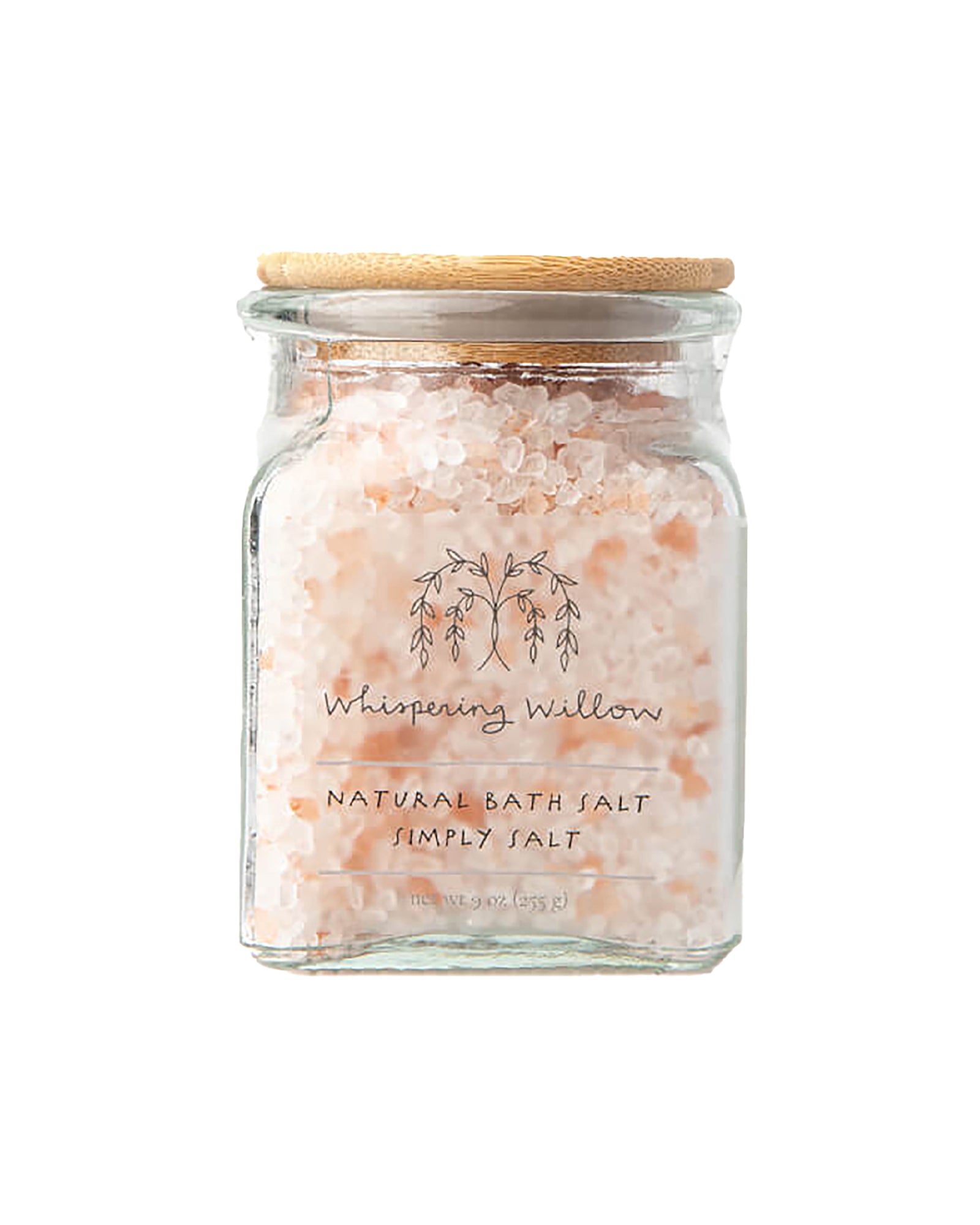 The front of Whispering Willow Simply Salt Bath Salt