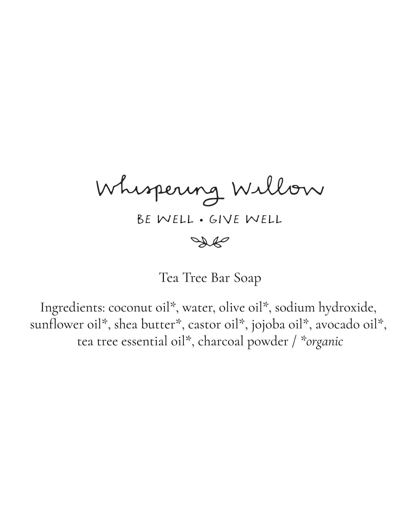 Picture of Whispering Willow Tea Tree & Charcoal Bar Soap