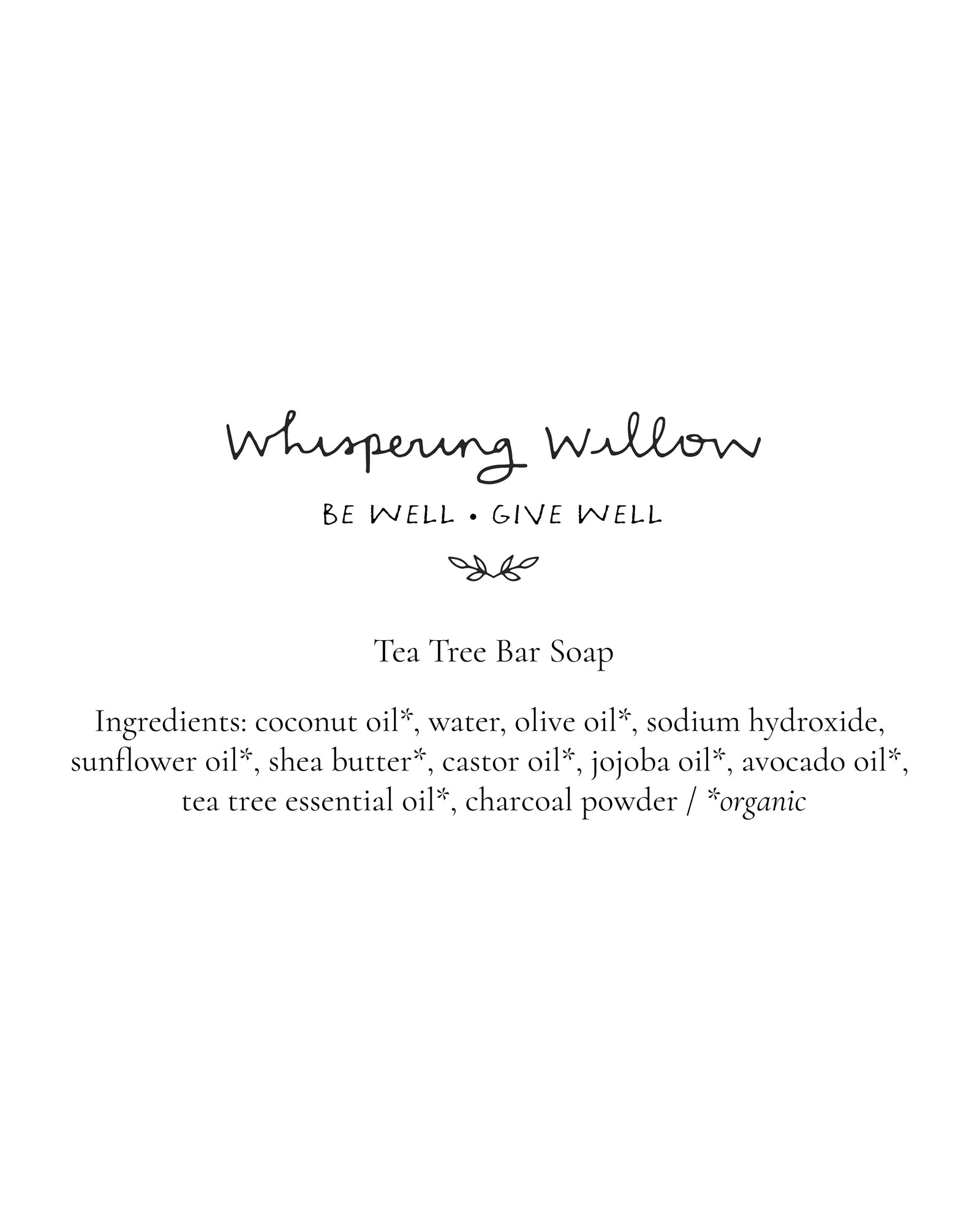 Picture of Whispering Willow Tea Tree & Charcoal Bar Soap