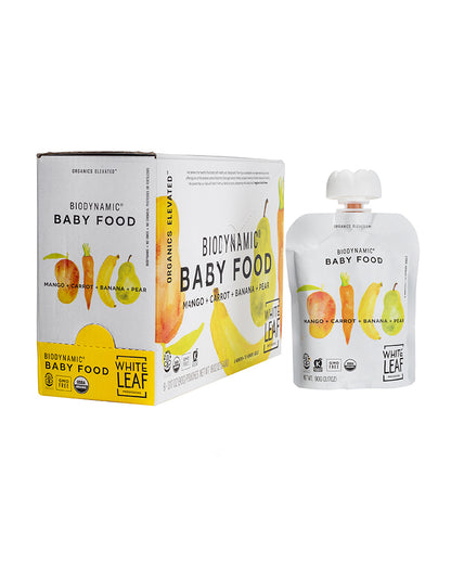 Mango + Carrot + Banana + Pear Organic, Biodynamic® Baby Food - Box of 6