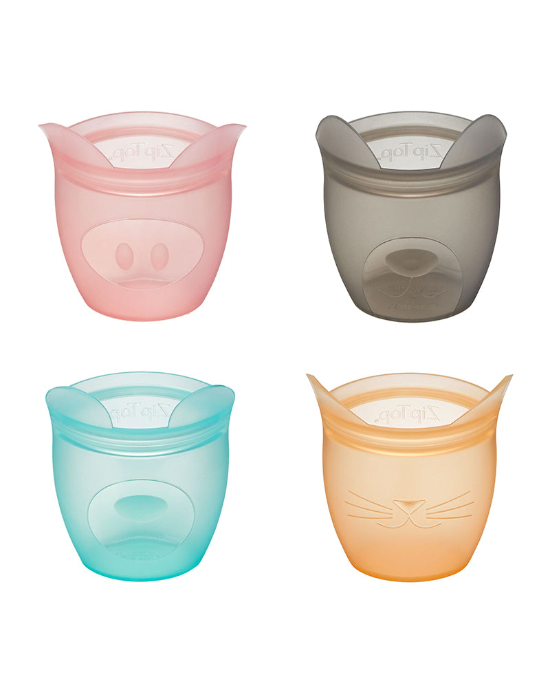 Reusable Kid's Snack Containers - Set of Four